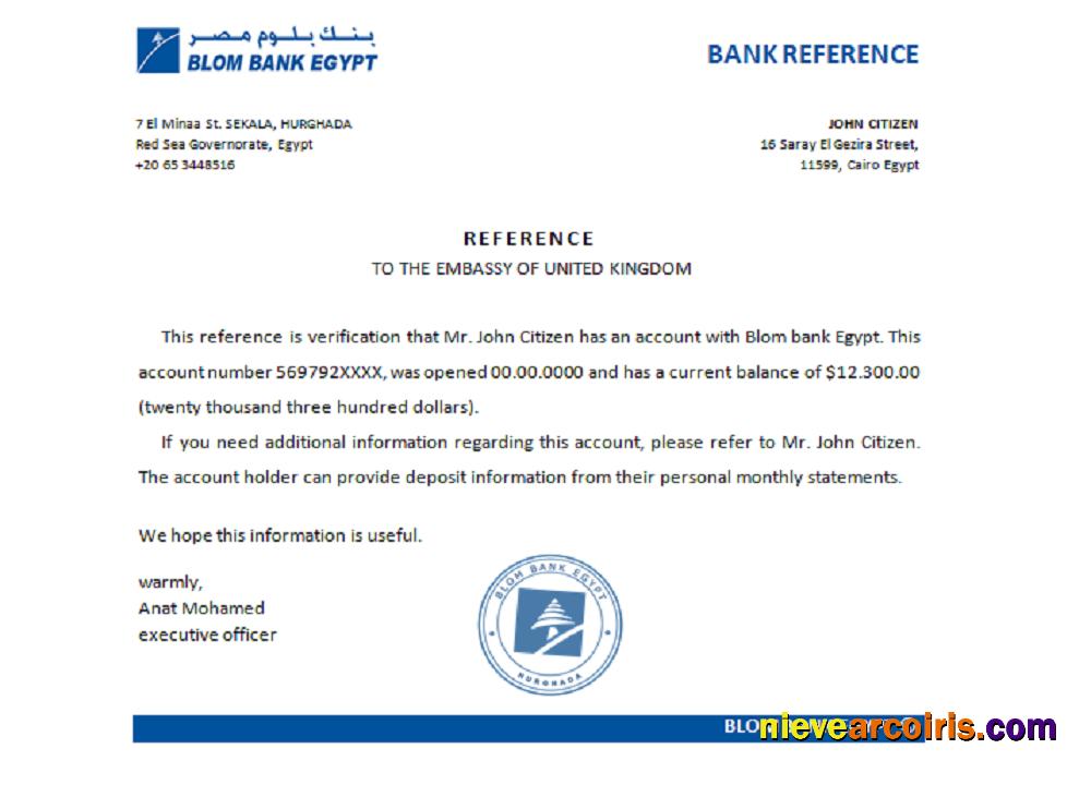 Egypt Blom Bank reference